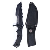 8.5" Full Tang Fixed Blade Knife Dagger Serrated Blade Back With Sheath