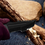 8.5" Full Tang Fixed Blade Knife Dagger Serrated Blade Back With Sheath