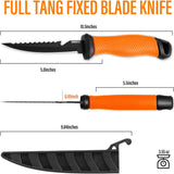 Fish Scale Fillet Knife – Stainless Steel Fishing Knife with Sheath