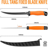 Fish Scale Fillet Knife – Stainless Steel Fishing Knife with Sheath