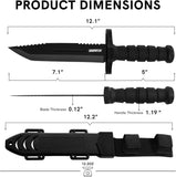 12.1" Survival Knife with Combat Fixed Blade and Kydex Sheath