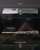Modified Sheepsfoot-Inspired Cleaver Blade Folding Knife | Micarta Handle, Pocket Clip, EDC & Survival Use