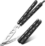 Practice Butterfly Knife Trainer Unsharpened Balisong with Stainless Steel Dull Blade