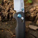 Crossbar Lock D2 Steel Drop Point Blade with G10 Handle Folding Knife