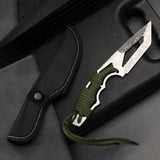 Full Tang Tanto Fixed Blade Knife with Sheath and Cord-Wrapped Handle