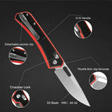 4.25 Inch D2 Steel Drop Point Blade with G10 Handle Pocket Knife