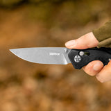 Crossbar Lock Folding Pocket Knife with G10 handle and 3.35" 8Cr13MoV Steel Drop Point Blade