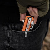 4.5" Closed Folding Pocket Knife Alumina Handle with Rope Cutter and Glass Breaker