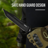 14" Tactical Fixed Blade Knife With Sheath And Window Breaker