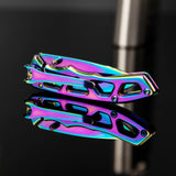3" Rainbow Pocket Knife with Titanium Coated Steel Handle