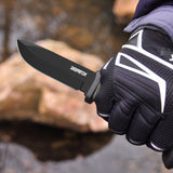 9 inch Heavy Duty Fixed Blade Hunting Knife Rubberized ABS Handle with K Sheath