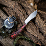 Mini Sheepsfoot Fixed D2 Blade Knife G10 Handle with Leather Sheath