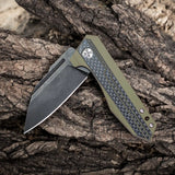 EDC Folding Pocket Knife 8Cr Stainless Steel Blade with G10 Handle and Pocket Clip