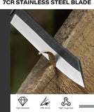 Japanese Friction Folding Pocket Knife with Damascus & 7Cr Reverse Tanto EDC Utility Blades