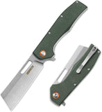Modified Sheepsfoot-Inspired Cleaver Blade Folding Knife | Micarta Handle, Pocket Clip, EDC & Survival Use