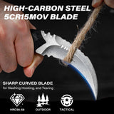 7” Full Tang Karambit Claw Tactical Knife with G10 Handle, K-Sheath