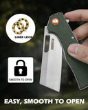 Modified Sheepsfoot-Inspired Cleaver Blade Folding Knife | Micarta Handle, Pocket Clip, EDC & Survival Use
