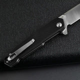 EDC Folding Knife with D2 Stainless Steel Blade, G10 Handle and Pocket Clip