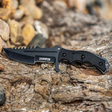 8.5" Full Tang Fixed Blade Knife Dagger Serrated Blade Back With Sheath