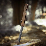 Japanese Friction Folding Pocket Knife with Damascus & 7Cr Reverse Tanto EDC Utility Blades