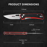 4.25 Inch D2 Steel Drop Point Blade with G10 Handle Pocket Knife