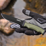 9 inch Heavy Duty Fixed Blade Hunting Knife Rubberized ABS Handle with K Sheath