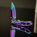 3" Rainbow Pocket Knife with Titanium Coated Steel Handle