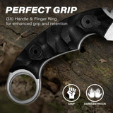 7” Full Tang Karambit Claw Tactical Knife with G10 Handle, K-Sheath