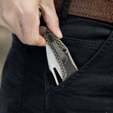 Folding Knife with G10 Handle and Single Side CNC 8Cr  Stonewashed Blade