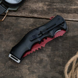 Colorful Folding Knife Serrated Blade with Safety Finger Grip Handle