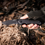 Tanto Folding Knife with G10 Handle and Double Side CNC Treatment
