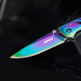 Rainbow Titanium Folding Knife Durable And Stylish