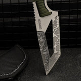 Full Tang Tanto Fixed Blade Knife with Sheath and Cord-Wrapped Handle