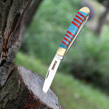 Stainless Steel Pocket Knife Double Blade For Outdoor Camping EDC Tool