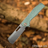 Modified Sheepsfoot-Inspired Cleaver Blade Folding Knife | Micarta Handle, Pocket Clip, EDC & Survival Use