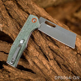 Modified Sheepsfoot-Inspired Cleaver Blade Folding Knife | Micarta Handle, Pocket Clip, EDC & Survival Use