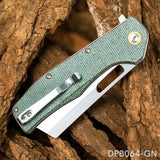 Modified Sheepsfoot-Inspired Cleaver Blade Folding Knife | Micarta Handle, Pocket Clip, EDC & Survival Use
