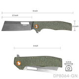 Modified Sheepsfoot-Inspired Cleaver Blade Folding Knife | Micarta Handle, Pocket Clip, EDC & Survival Use