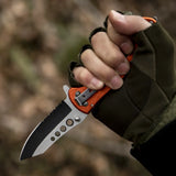 4.5" Closed Folding Pocket Knife Alumina Handle with Rope Cutter and Glass Breaker