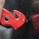 4.5" Closed Folding Pocket Knife Alumina Handle with Rope Cutter and Glass Breaker