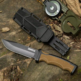 9 inch Heavy Duty Fixed Blade Hunting Knife Rubberized ABS Handle with K Sheath