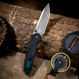 D2 Folding Knife with G10 Handle & Pocket Clip