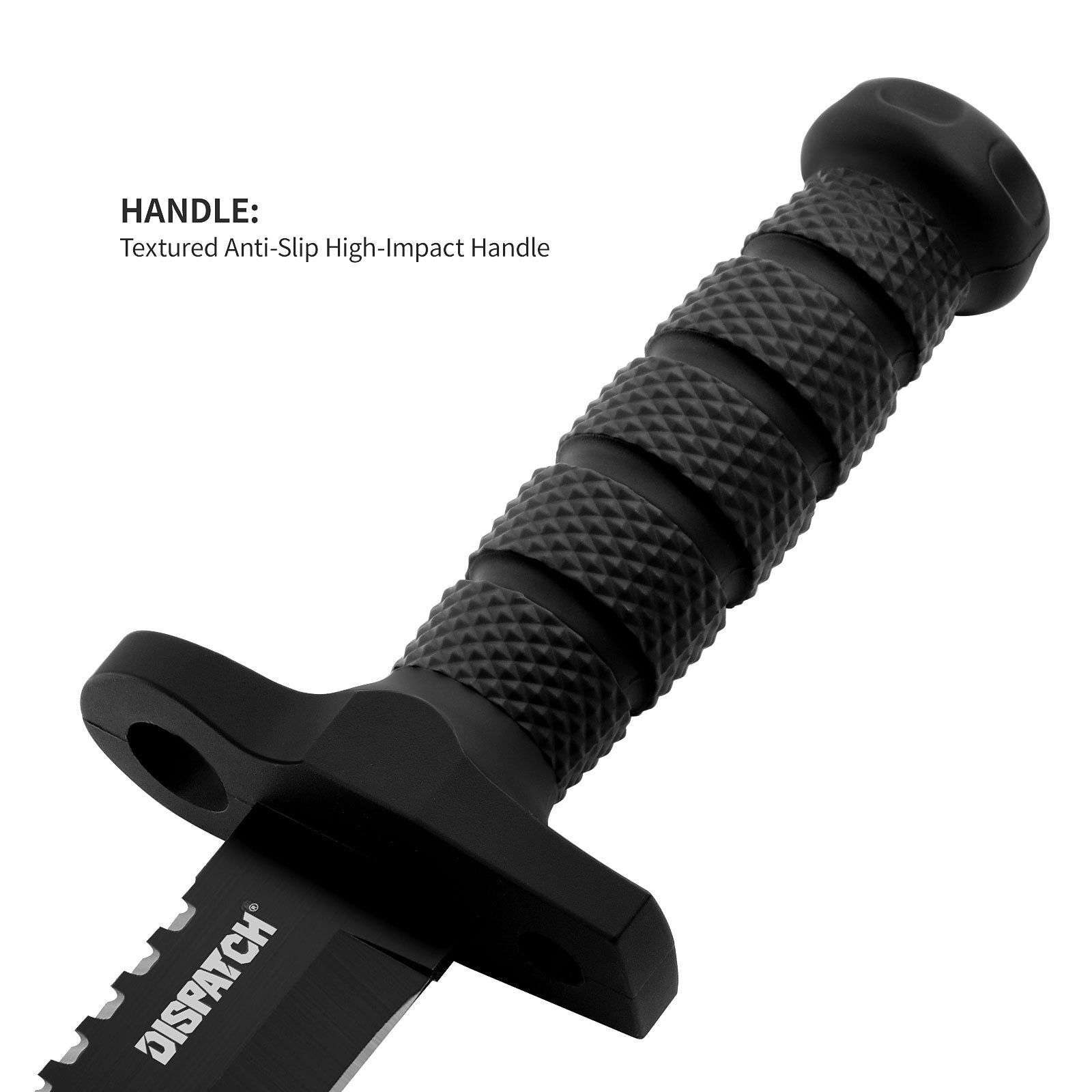 12.1" Tactical Fixed Blade Knife Bowie-Style Clip Point with Sawback Spine