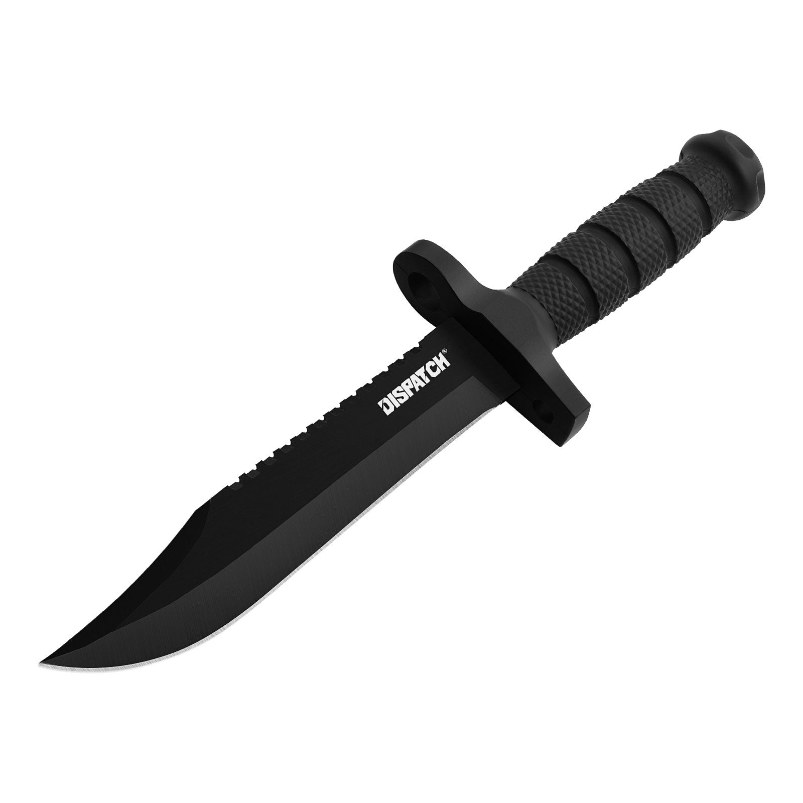 12.1" Tactical Fixed Blade Knife Bowie-Style Clip Point with Sawback Spine