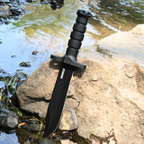 12.1" Tactical Fixed Blade Knife Bowie-Style Clip Point with Sawback Spine
