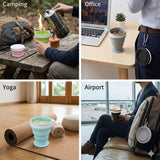 5-Pack Collapsible Travel Cup Set | Ultralight 7.4oz Silicone Camping & Outdoor Cups