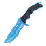 8.5" Full Tang Fixed Blade Knife Dagger Serrated Blade Back With Sheath