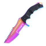 8.5" Full Tang Fixed Blade Knife Dagger Serrated Blade Back With Sheath