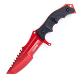 8.5" Full Tang Fixed Blade Knife Dagger Serrated Blade Back With Sheath