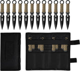 12 pcs Set Tactical Survival Throwing Knife/Kunai Knife for Recreation and Competition